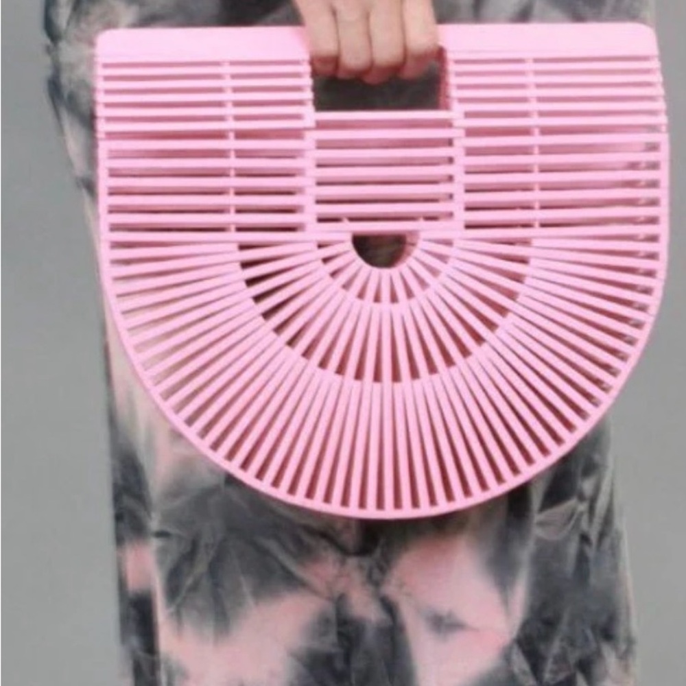 Pink Bamboo Arc Handbag